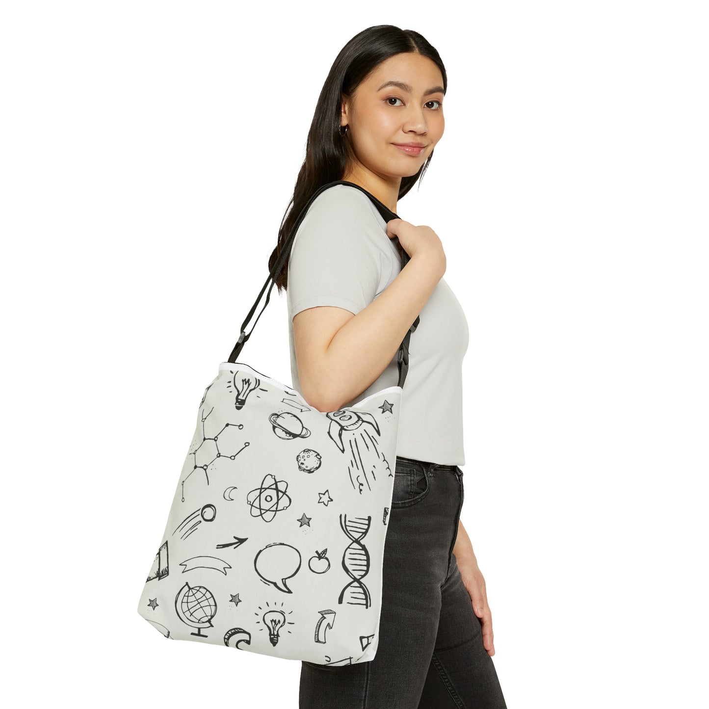 Adjustable Tote Bag (Scribble)