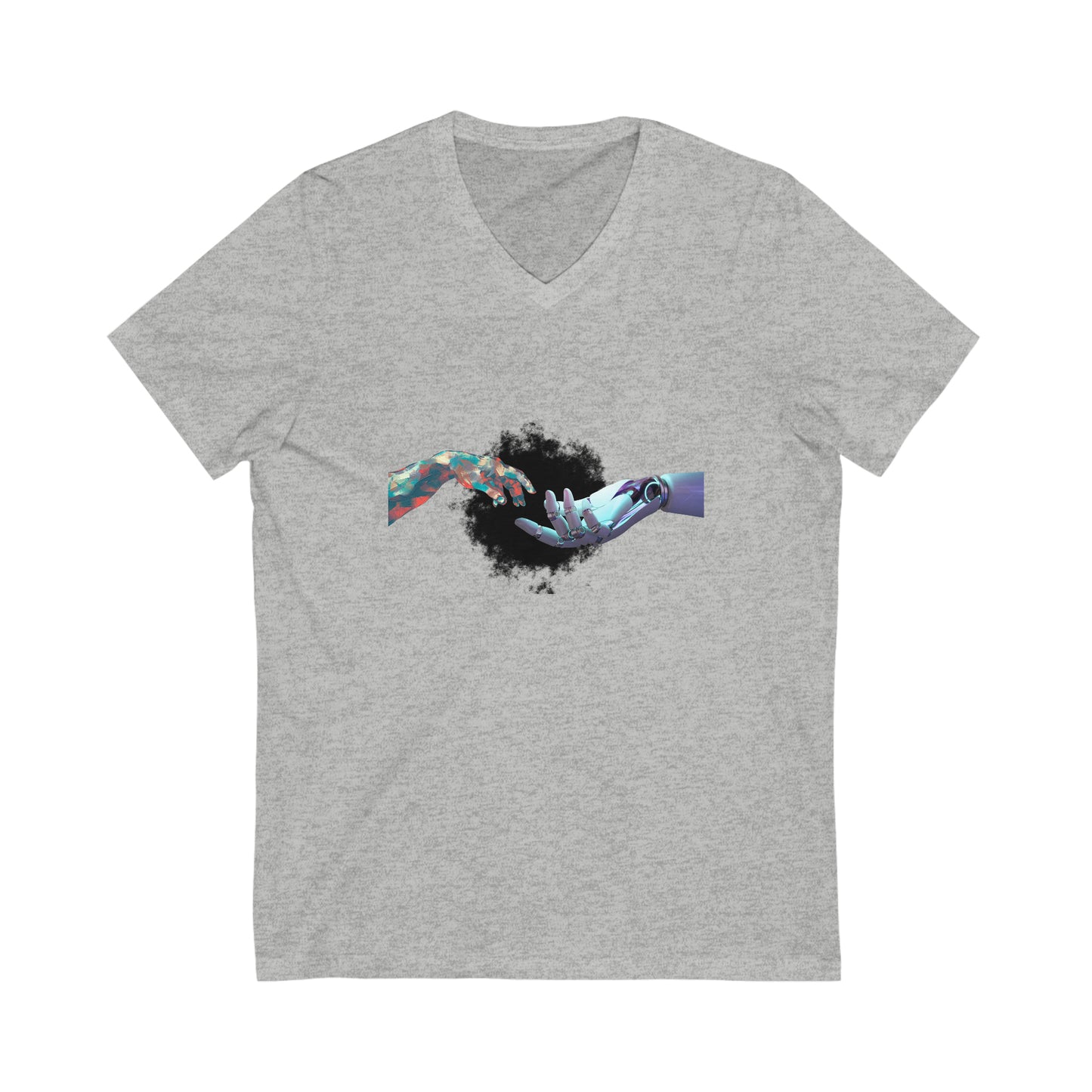 Unisex V-Neck Tee ( Robot & Human)