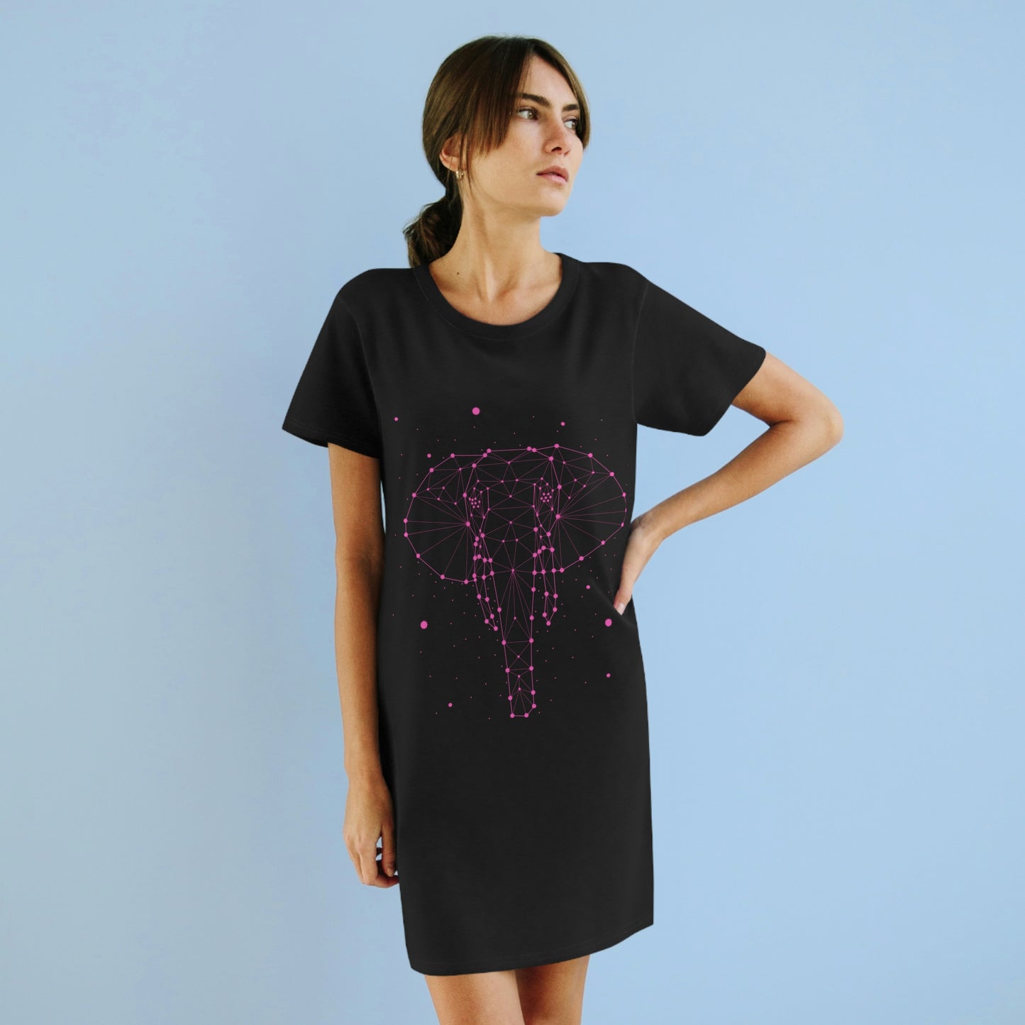 Organic T-Shirt Dress ( Cosmic Elephant)